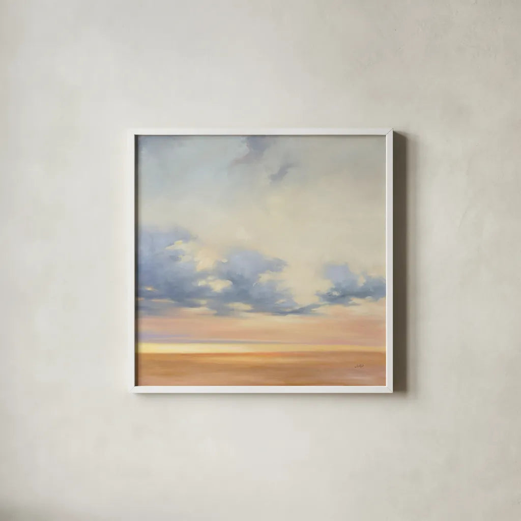 Follow the Leader by Julia Purinton. Shown in a crisp white glass frame for a clean and minimalist style. Available as an archival giclee rolled canvas, fine art paper, or poster print. SKU 33431a.