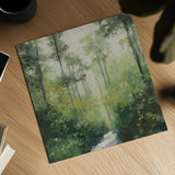 Forest Contemplation by Julia Purinton. Shown as a detailed flat fine art print, highlighting archival giclee quality. Available as an archival giclee rolled canvas, fine art paper, or poster print. SKU 96713a.