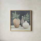 Fresh Vessels II by Julia Purinton. Shown in a natural wood glass frame for a timeless modern aesthetic. Available as an archival giclee rolled canvas, fine art paper, or poster print. SKU 86295a.