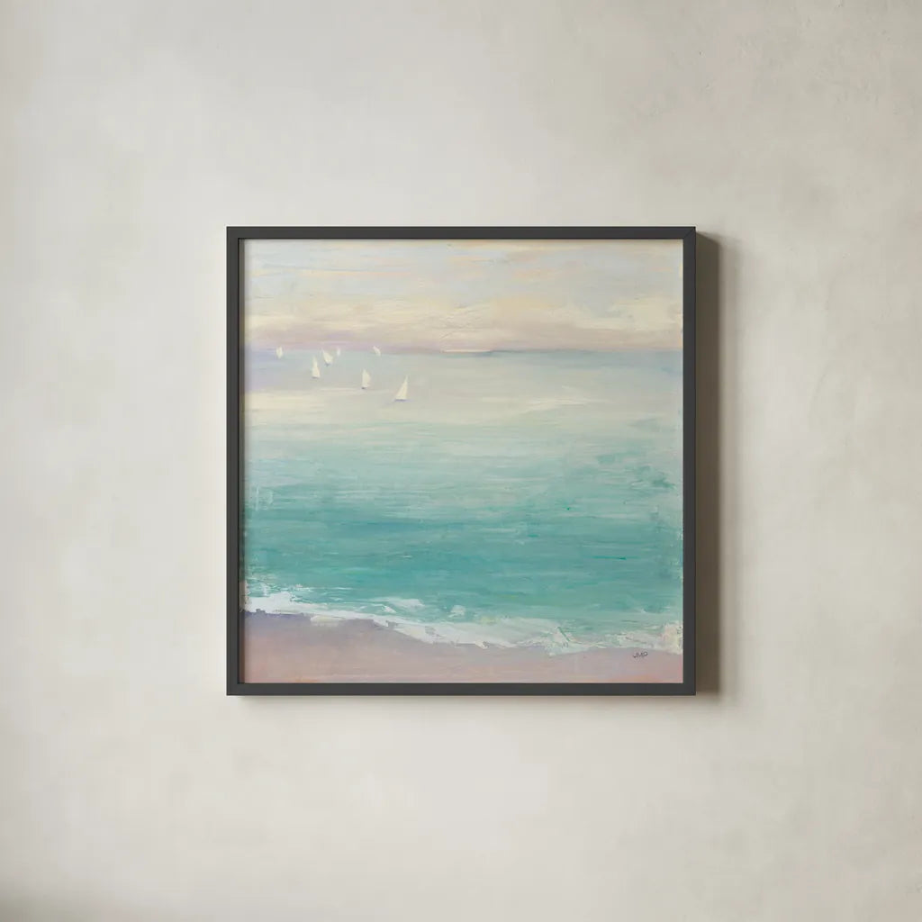 From the Shore by Julia Purinton. Shown in a sleek black glass frame for a contemporary gallery look. Available as an archival giclee rolled canvas, fine art paper, or poster print. SKU 43393a.
