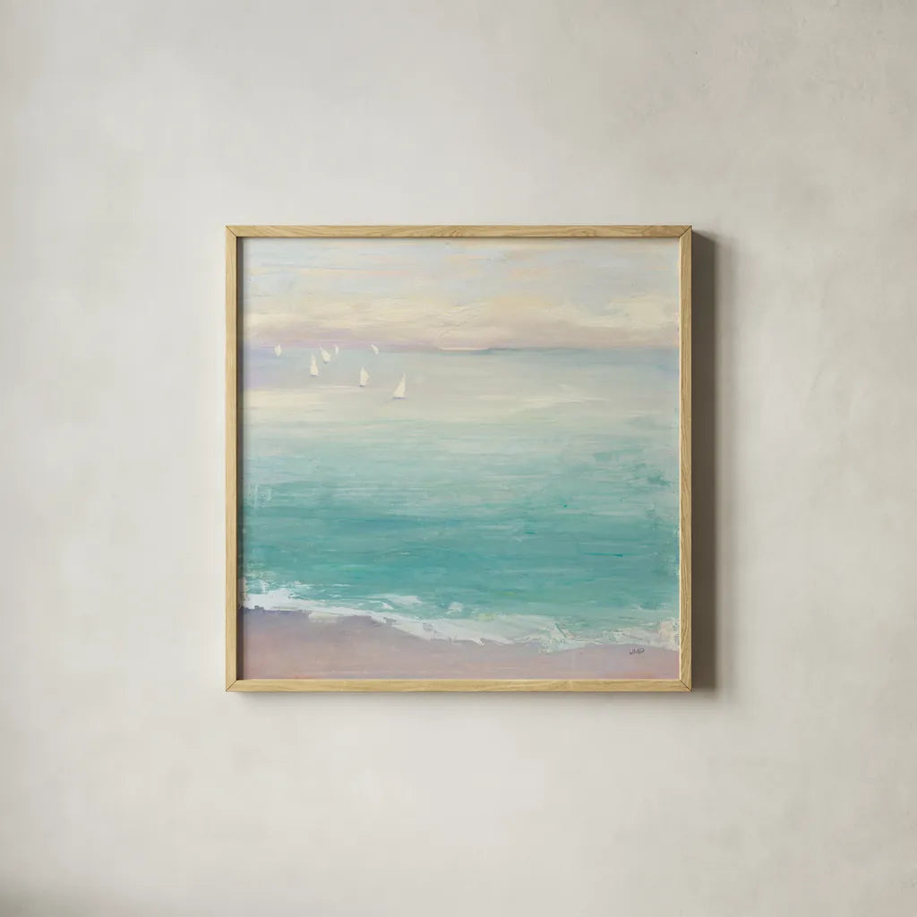 From the Shore by Julia Purinton. Shown in a natural wood glass frame for a timeless modern aesthetic. Available as an archival giclee rolled canvas, fine art paper, or poster print. SKU 43393a.