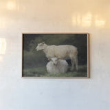Gentle Guardian by Julia Purinton. shown as a paper print in a natural frame. Available as a archival giclee rolled canvas, fine art paper, or poster print. SKU 103394i.