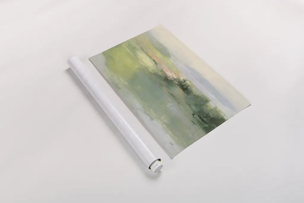 Gentle World by Julia Purinton. shown as a rolled paper print. Available as archival giclee rolled canvas, fine art paper, or poster print. SKU 68558i.