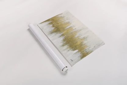 Glimmer I Brushed Gold Crop by Julia Purinton. shown as a rolled paper print. Available as archival giclee rolled canvas, fine art paper, or poster print. SKU 84849i.