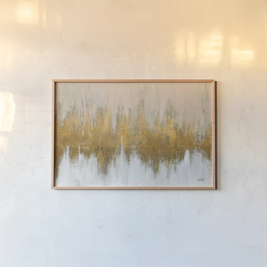 Glimmer I Crop by Julia Purinton. shown as a paper print in a natural frame. Available as a archival giclee rolled canvas, fine art paper, or poster print. SKU 84213i.