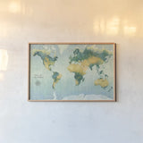 Golden Earth by Julia Purinton. shown as a paper print in a natural frame. Available as a archival giclee rolled canvas, fine art paper, or poster print. SKU 53228i.