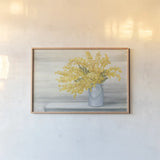 Golden Fall Cuttings by Julia Purinton. shown as a paper print in a natural frame. Available as a archival giclee rolled canvas, fine art paper, or poster print. SKU 66551i.