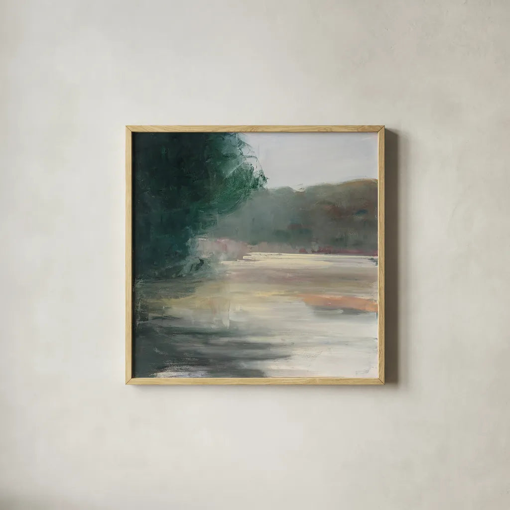 Gosling by Julia Purinton. Shown in a natural wood glass frame for a timeless modern aesthetic. Available as an archival giclee rolled canvas, fine art paper, or poster print. SKU 27871a.