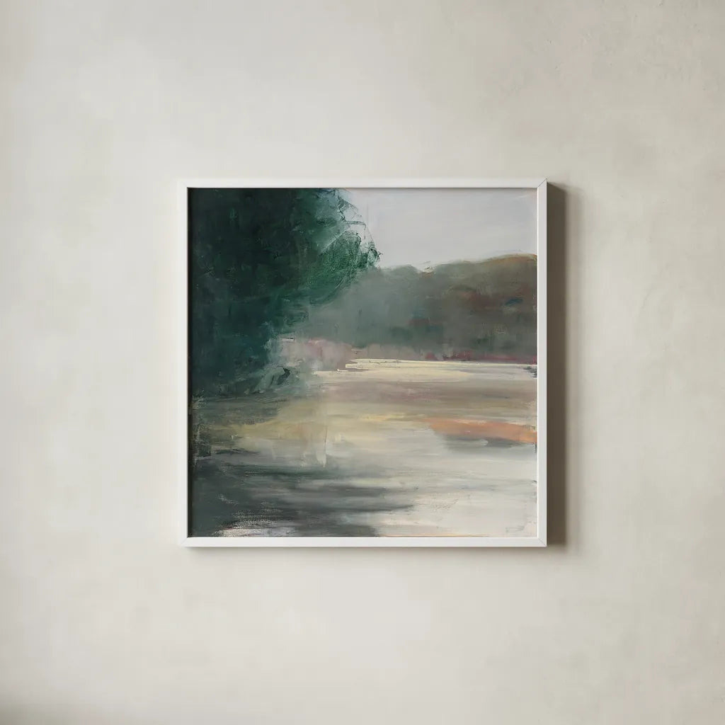 Gosling by Julia Purinton. Shown in a crisp white glass frame for a clean and minimalist style. Available as an archival giclee rolled canvas, fine art paper, or poster print. SKU 27871a.