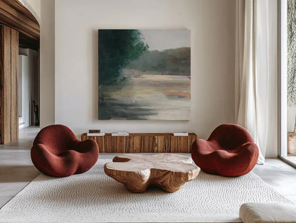 Gosling by Julia Purinton. Shown as extra-large giant wall art in a modern living room. Available as an archival giclee rolled canvas, fine art paper, or poster print. SKU 27871a.