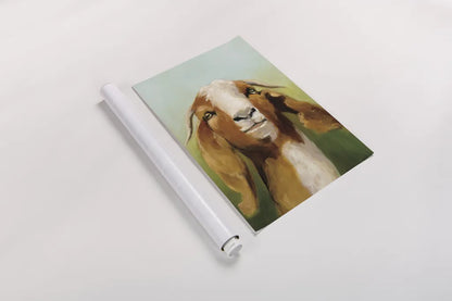 Got Your Goat v2 Crop by Julia Purinton. shown as a rolled paper print. Available as archival giclee rolled canvas, fine art paper, or poster print. SKU 37032h.