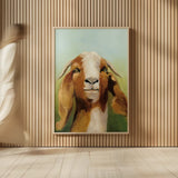 Got Your Goat v2 Crop by Julia Purinton. shown as over sized large wall art. Available as an archival giclee rolled canvas, fine art paper, or poster print. SKU 37032h.