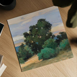 Grove at Dusk by Julia Purinton. Shown as a detailed flat fine art print, highlighting archival giclee quality. Available as an archival giclee rolled canvas, fine art paper, or poster print. SKU 95729a.