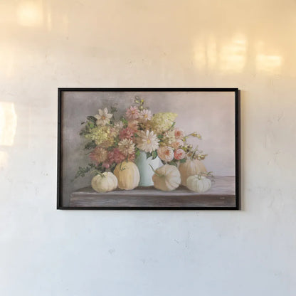 Harvest Bouquet by Julia Purinton. shown as a paper print in a black flame. Available as a archival giclee rolled canvas, fine art paper, or poster print. SKU 81907i.