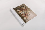 Harvest Bouquet Pomegranate by Julia Purinton. shown as a rolled paper print. Available as archival giclee rolled canvas, fine art paper, or poster print. SKU 84965i.