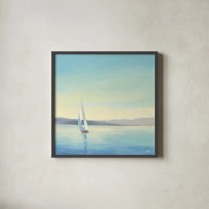 Heading Home by Julia Purinton. Shown in a sleek black glass frame for a contemporary gallery look. Available as an archival giclee rolled canvas, fine art paper, or poster print. SKU 17798a.