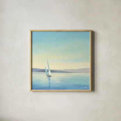 Heading Home by Julia Purinton. Shown in a natural wood glass frame for a timeless modern aesthetic. Available as an archival giclee rolled canvas, fine art paper, or poster print. SKU 17798a.