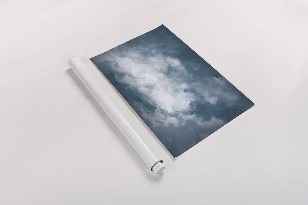 Hedgerow II Clouds by Julia Purinton. shown as a rolled paper print. Available as archival giclee rolled canvas, fine art paper, or poster print. SKU 61005i.