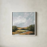 Hedgerow II Spice by Julia Purinton. Shown in a crisp white glass frame for a clean and minimalist style. Available as an archival giclee rolled canvas, fine art paper, or poster print. SKU 68086a.