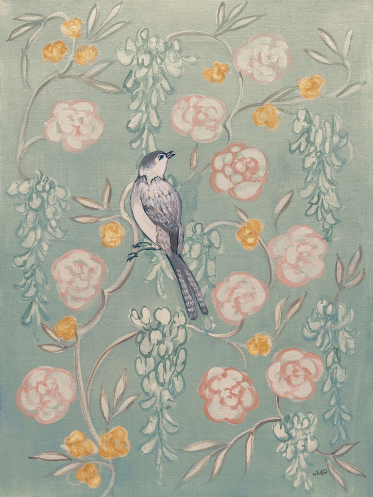 Heirloom Chinoiserie Bird I Pastel by Julia Purinton