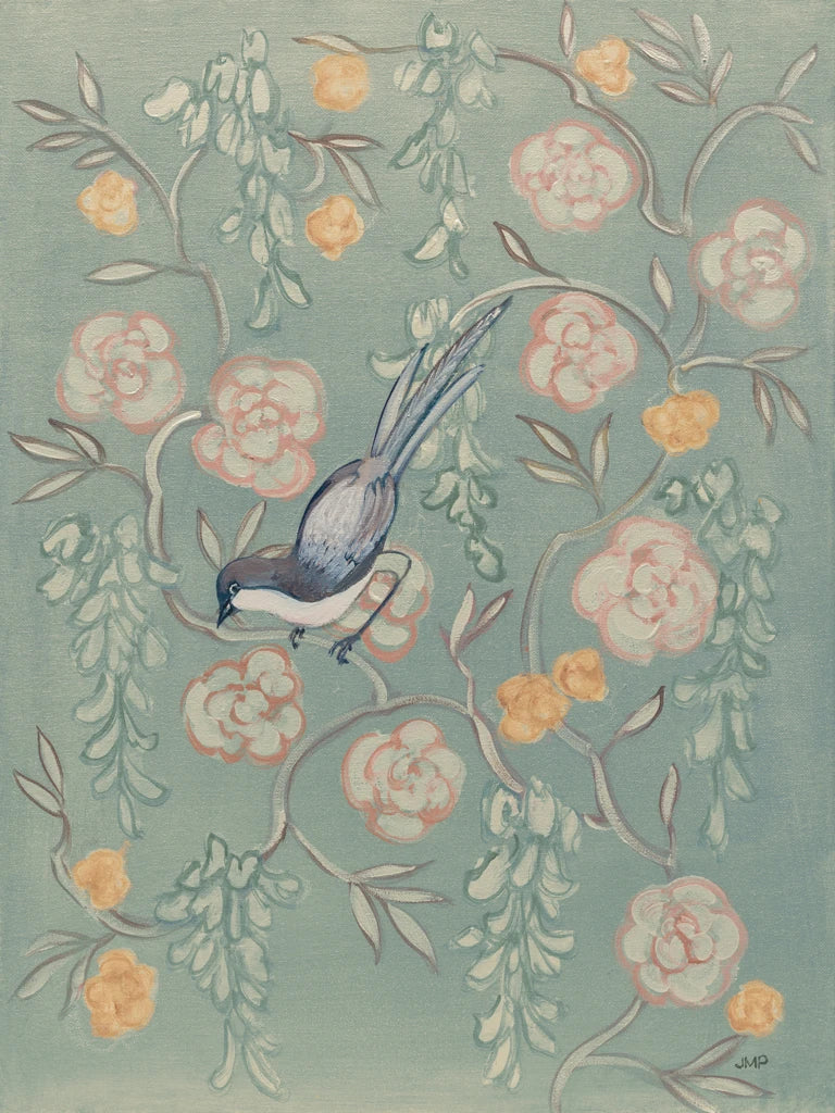 Heirloom Chinoiserie Bird II Pastel by Julia Purinton