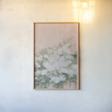 Her Garden I by Julia Purinton. shown as a paper print in a natural frame. Available as a archival giclee rolled canvas, fine art paper, or poster print. SKU 103237h.