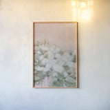 Her Garden II by Julia Purinton. shown as a paper print in a natural frame. Available as a archival giclee rolled canvas, fine art paper, or poster print. SKU 103238h.