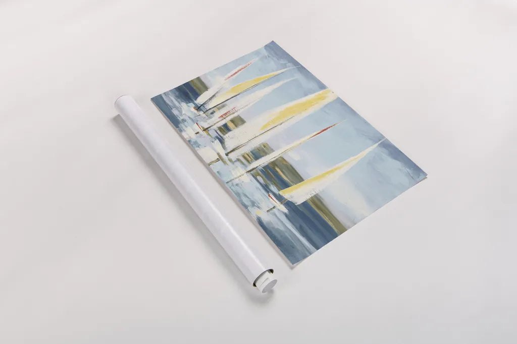 Horizon with Red by Julia Purinton. shown as a rolled paper print. Available as archival giclee rolled canvas, fine art paper, or poster print. SKU 47776i.