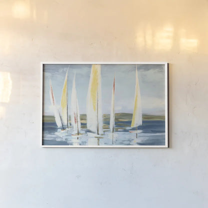 Horizon with Red by Julia Purinton. shown as a paper print in a white frame. Available as a archival giclee rolled canvas, fine art paper, or poster print. SKU 47776i.