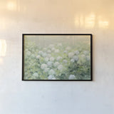 Hydrangea Lane Crop by Julia Purinton. shown as a paper print in a black flame. Available as a archival giclee rolled canvas, fine art paper, or poster print. SKU 39363i.