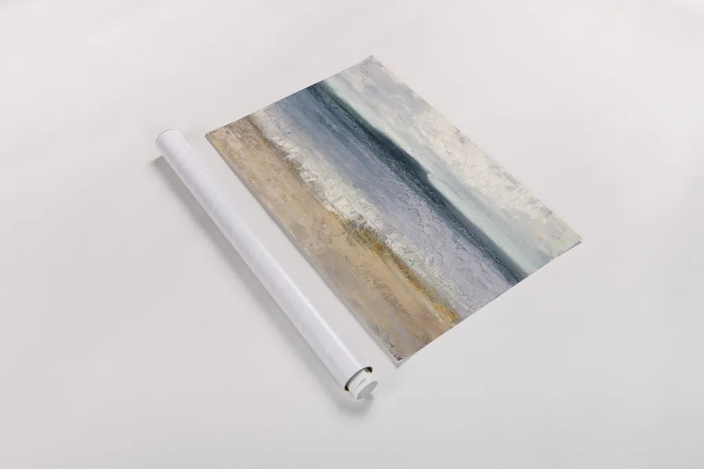 Indigo Isle by Julia Purinton. shown as a rolled paper print. Available as archival giclee rolled canvas, fine art paper, or poster print. SKU 30288i.