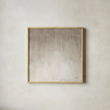 Into the Blue I Neutral by Julia Purinton. Shown in a natural wood glass frame for a timeless modern aesthetic. Available as an archival giclee rolled canvas, fine art paper, or poster print. SKU 81059a.