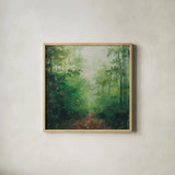 Into the Wild by Julia Purinton. Shown in a natural wood glass frame for a timeless modern aesthetic. Available as an archival giclee rolled canvas, fine art paper, or poster print. SKU 96721a.