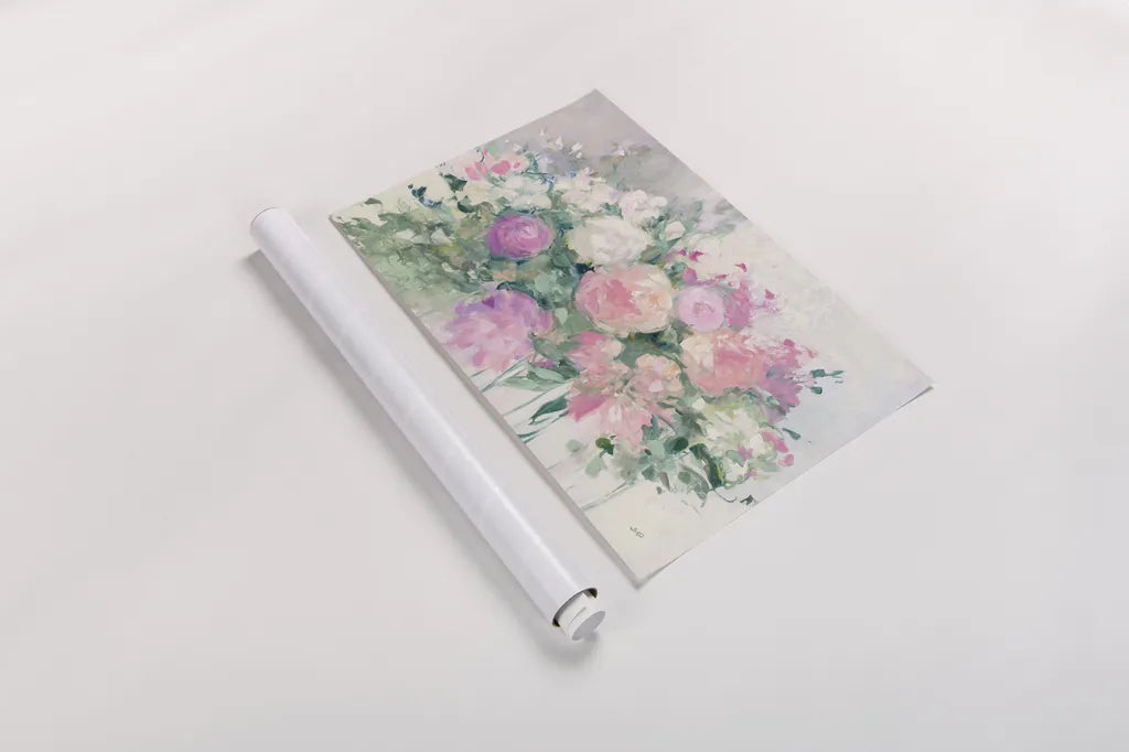 June Abundance I by Julia Purinton. shown as a rolled paper print. Available as archival giclee rolled canvas, fine art paper, or poster print. SKU 43033i.