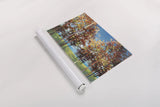 Kaleidoscope Bright Blue by Julia Purinton. shown as a rolled paper print. Available as archival giclee rolled canvas, fine art paper, or poster print. SKU 37739i.