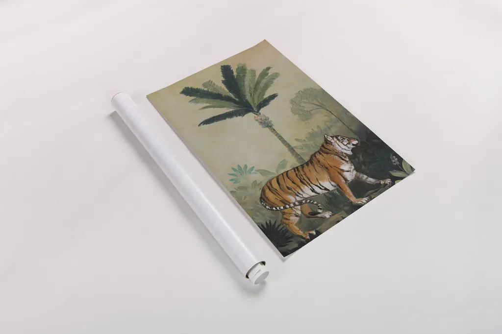 King of the Jungle I by Julia Purinton. shown as a rolled paper print. Available as archival giclee rolled canvas, fine art paper, or poster print. SKU 88729h.