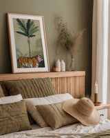 King of the Jungle I by Julia Purinton. shown as a paper print in a natural frame. Available as a archival giclee rolled canvas, fine art paper, or poster print. SKU 88729h.