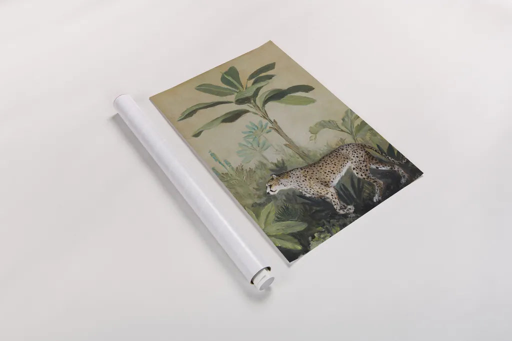 King of the Jungle II by Julia Purinton. shown as a rolled paper print. Available as archival giclee rolled canvas, fine art paper, or poster print. SKU 88730h.