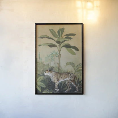 King of the Jungle II by Julia Purinton. shown as a paper print in a black flame. Available as a archival giclee rolled canvas, fine art paper, or poster print. SKU 88730h.
