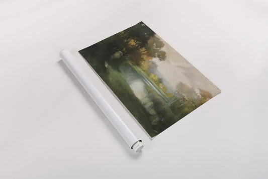 Lakeside by Julia Purinton. shown as a rolled paper print. Available as archival giclee rolled canvas, fine art paper, or poster print. SKU 102421i.