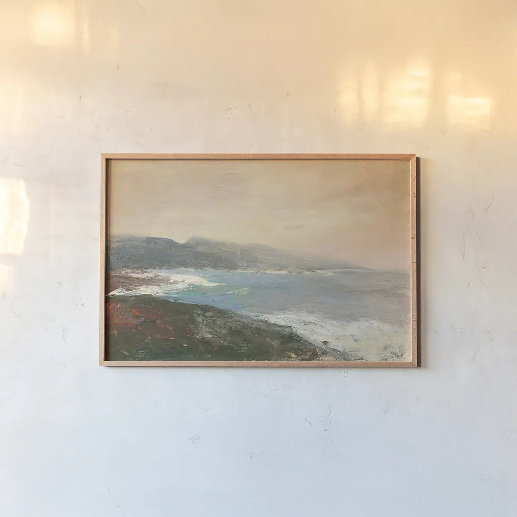 Lands End Crop by Julia Purinton. shown as a paper print in a natural frame. Available as a archival giclee rolled canvas, fine art paper, or poster print. SKU 27599i.