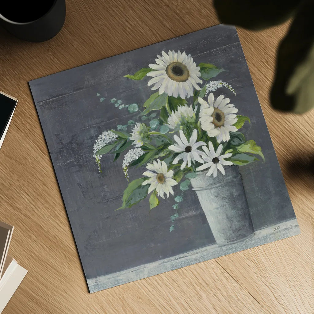 Late Summer Bouquet II by Julia Purinton. Shown as a detailed flat fine art print, highlighting archival giclee quality. Available as an archival giclee rolled canvas, fine art paper, or poster print. SKU 47331a.