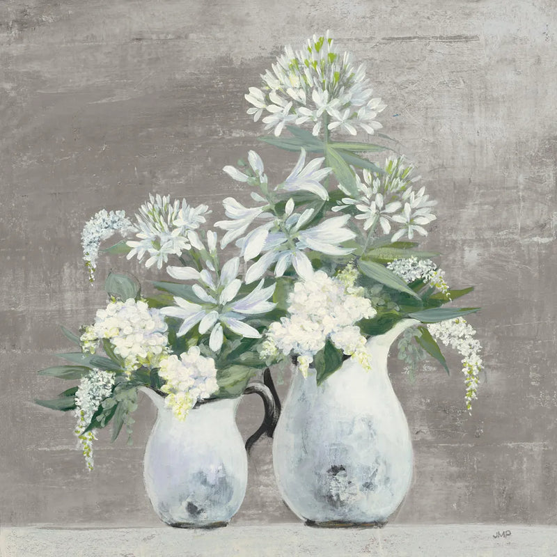 Late Summer Bouquet III Greige by Julia Purinton. SKU 49781a. Archival Giclee Fine art print for wall decor.