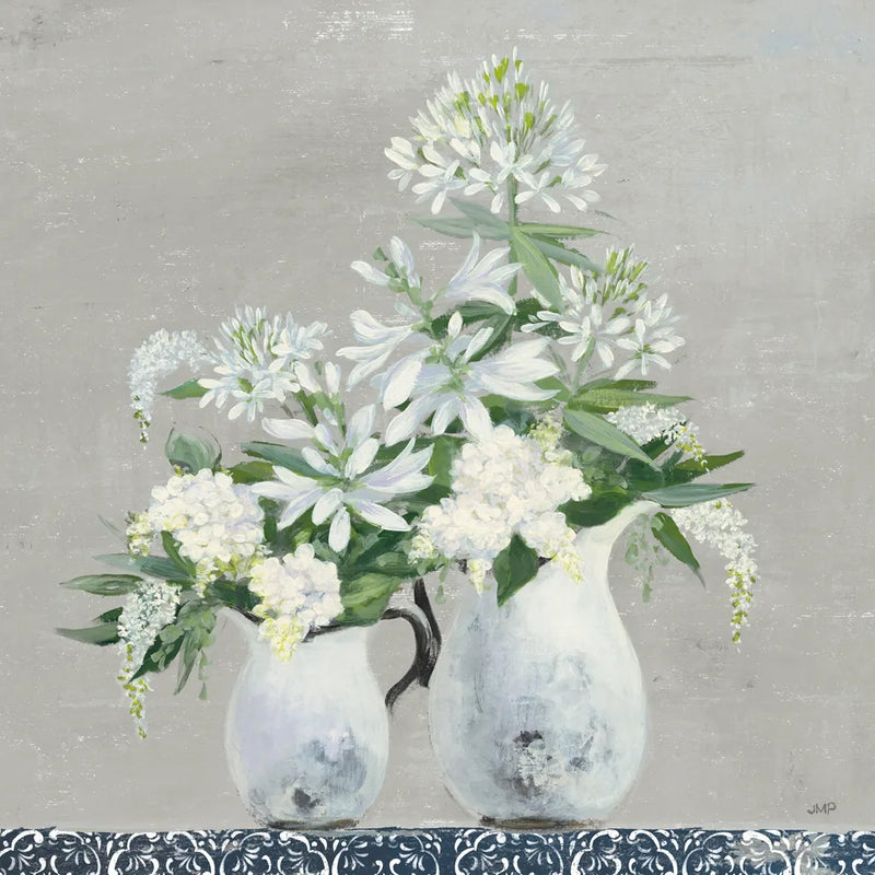 Late Summer Bouquet III with Tile by Julia Purinton. SKU 55516a. Archival Giclee Fine art print for wall decor.
