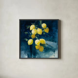 Lemon Grove I by Julia Purinton. Shown in a sleek black glass frame for a contemporary gallery look. Available as an archival giclee rolled canvas, fine art paper, or poster print. SKU 61589a.