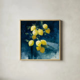 Lemon Grove I by Julia Purinton. Shown in a natural wood glass frame for a timeless modern aesthetic. Available as an archival giclee rolled canvas, fine art paper, or poster print. SKU 61589a.