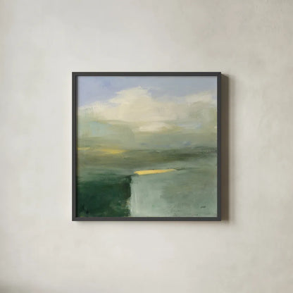 Light in the Valley by Julia Purinton. Shown in a sleek black glass frame for a contemporary gallery look. Available as an archival giclee rolled canvas, fine art paper, or poster print. SKU 68556a.