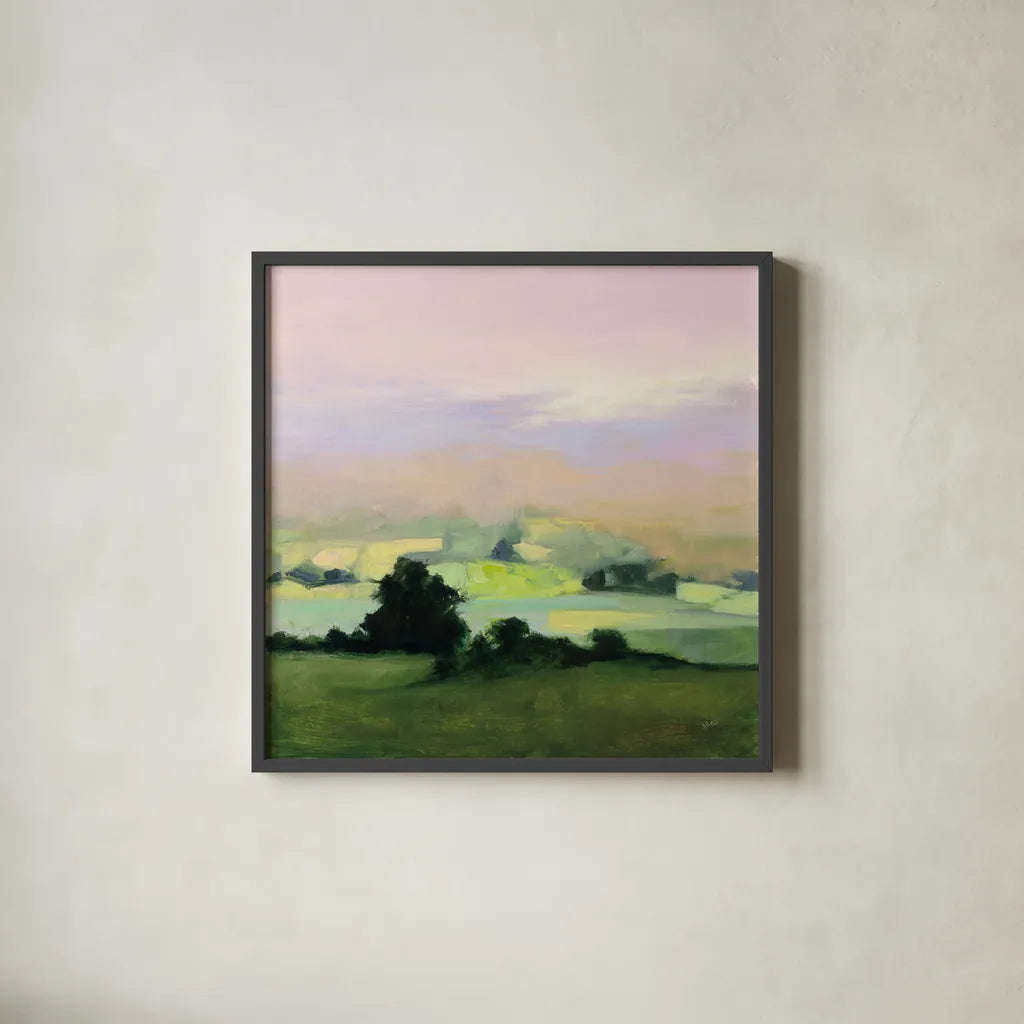Looking Out II by Julia Purinton. Shown in a sleek black glass frame for a contemporary gallery look. Available as an archival giclee rolled canvas, fine art paper, or poster print. SKU 59962a.
