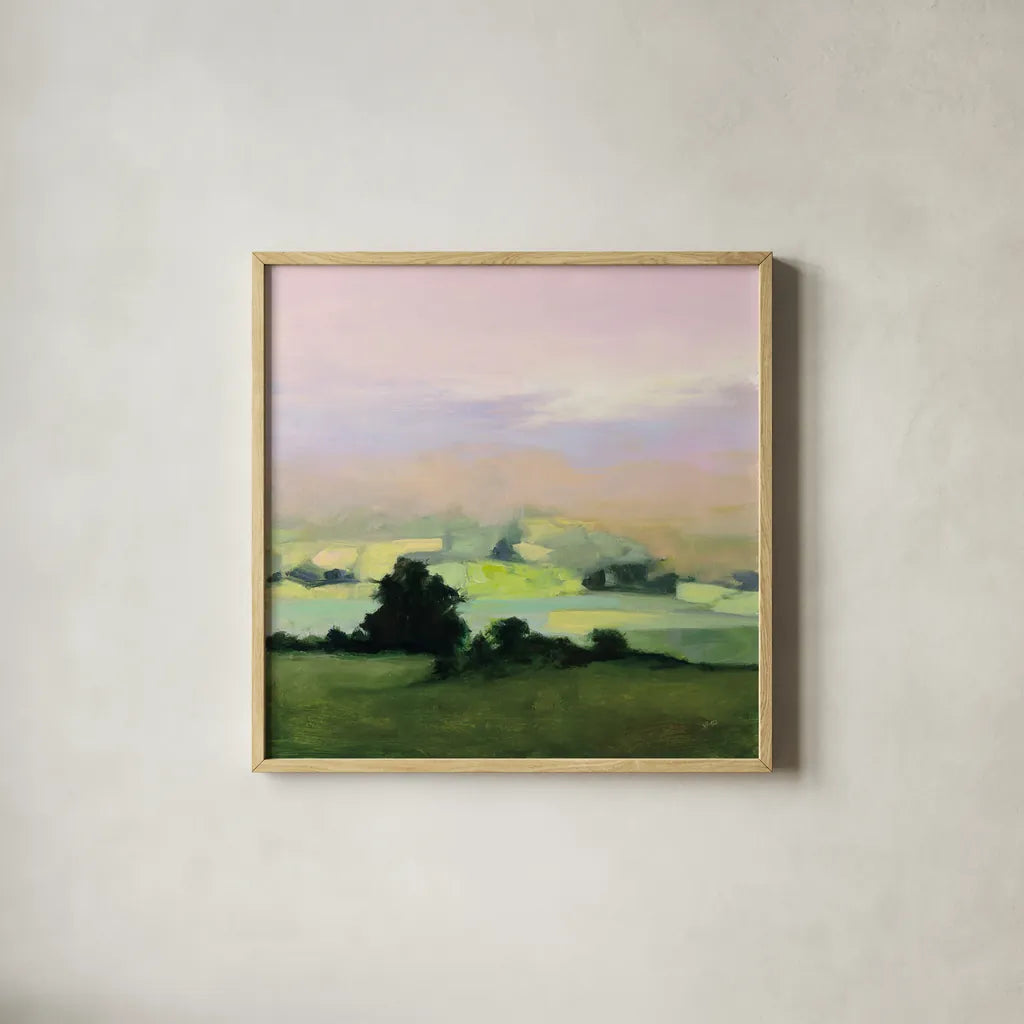 Looking Out II by Julia Purinton. Shown in a natural wood glass frame for a timeless modern aesthetic. Available as an archival giclee rolled canvas, fine art paper, or poster print. SKU 59962a.