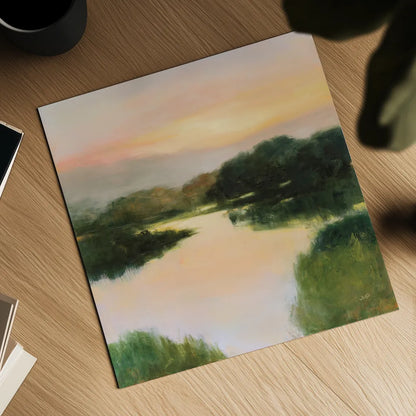 Mirror Lake by Julia Purinton. Shown as a detailed flat fine art print, highlighting archival giclee quality. Available as an archival giclee rolled canvas, fine art paper, or poster print. SKU 82635a.